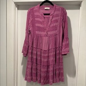 Devotion TWINS Pink Tiered Bell Sleeve Sundress